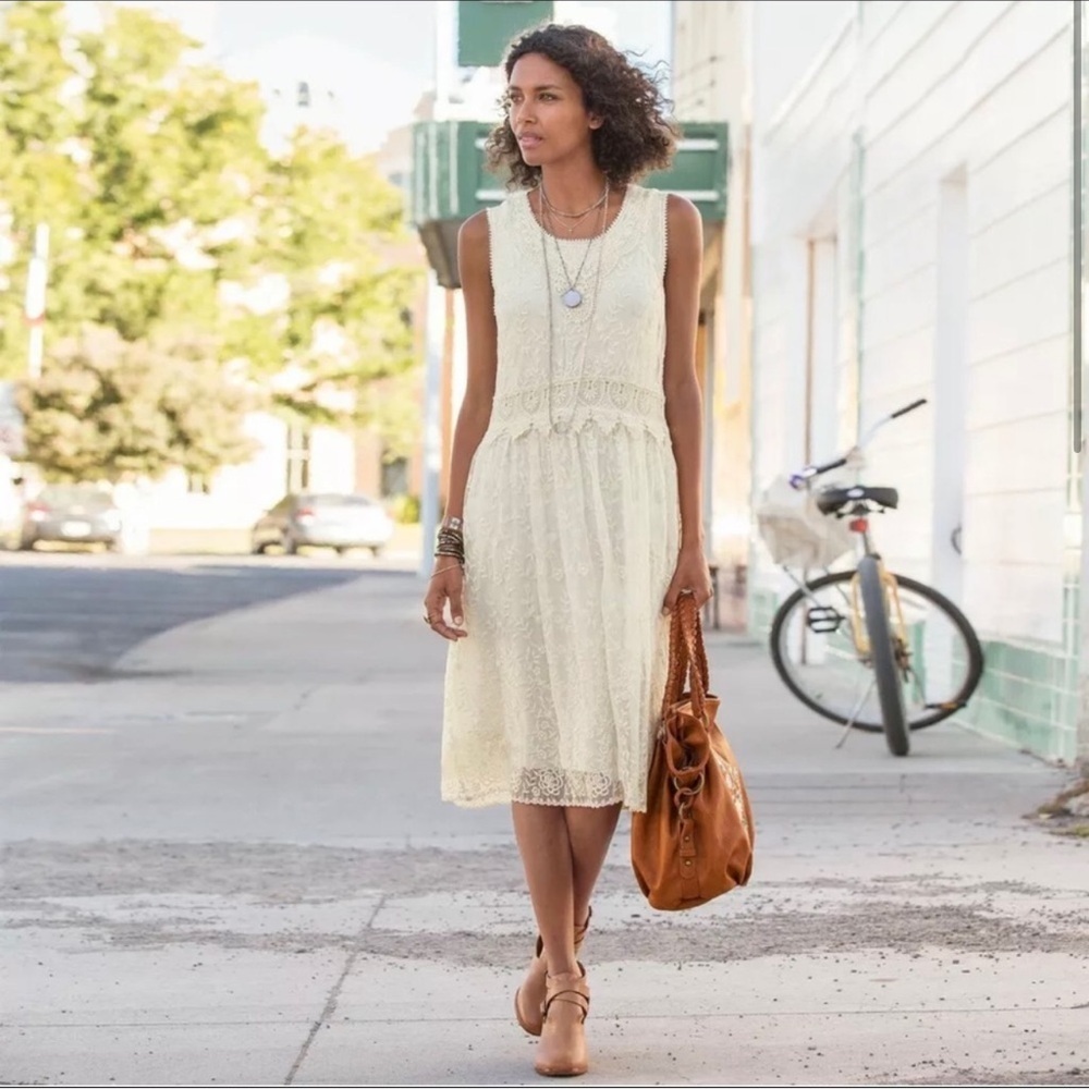 Sundance Juliet Cream Lace Embroidered Midi Dress Size 2 – Boho Romantic Bridal